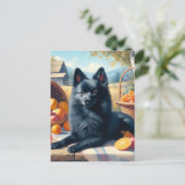  Schipperke Puppy Schilderij Briefkaart (Staand voorkant)