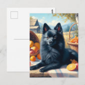  Schipperke Puppy Schilderij Briefkaart (Voorkant / Achterkant)