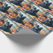 Schipperke Puppy Schilderij Cadeaupapier (Hoek)