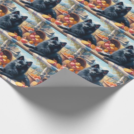 Schipperke Puppy Schilderij Cadeaupapier (Hoek)