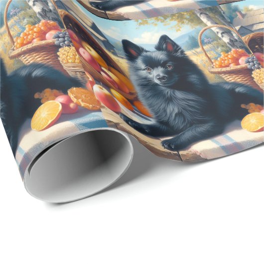 Schipperke Puppy Schilderij Cadeaupapier (Rol Hoek)