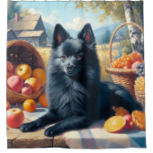 Schipperke Puppy Schilderij Douchegordijn (Voorkant)