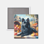 Schipperke Puppy Schilderij Magneet (Voorkant / Achterkant)