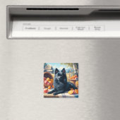 Schipperke Puppy Schilderij Magneet (Insitu (Vaatwasser))