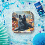  Schipperke Puppy Schilderij Papieren Bordje (Feest)