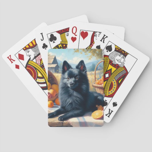  Schipperke Puppy Schilderij Pokerkaarten (Achterkant)