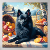  Schipperke Puppy Schilderij Poster (Voorkant)