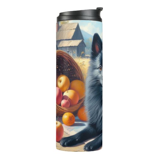 Schipperke Puppy Schilderij Thermosbeker (Gedraaid links)