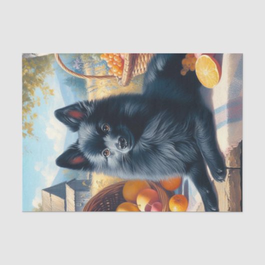 Schipperke Puppy Schilderij Tissuepapier (Voorkant)