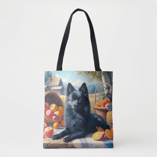 Schipperke Puppy Schilderij Tote Bag (Voorkant)