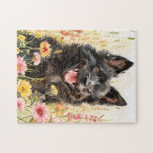 Schipperke Puzzle – Watercolor Jigsaw for Dog Fans Legpuzzel (Horizontaal)