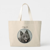 Schipperke Schilderen Zwart Schattige Originele Ho Grote Tote Bag (Achterkant)