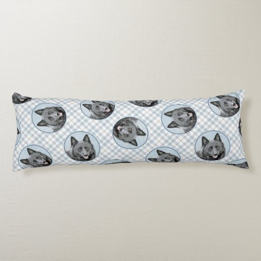 Schipperke Schilderen Zwart Schattige Originele Ho Lichaamskussen (Achterkant)