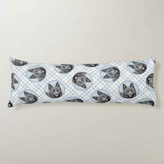 Schipperke Schilderen Zwart Schattige Originele Ho Lichaamskussen (Voorkant)