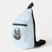 Schipperke Schilderen Zwart Schattige Originele Ho Sling Bag (Rechterhoek)
