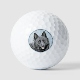 Schipperke Schilderij - Lieve Originele Honden Kun Golfballen