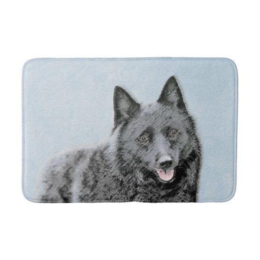 Schipperke Schilderij - Mooie Originele Honden Kun Badmat (Voorkant)