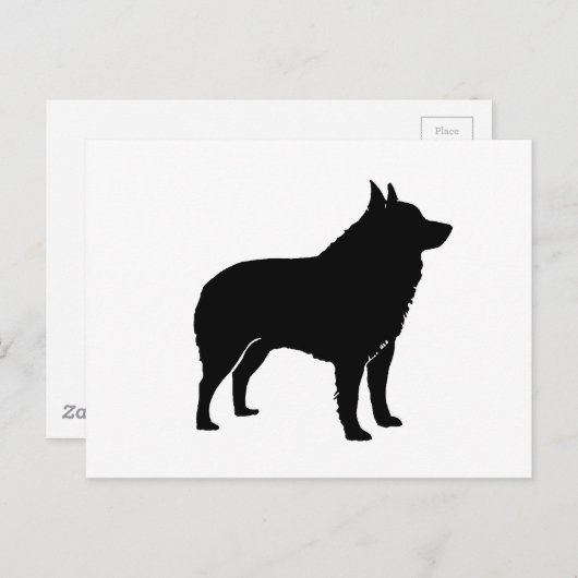 Schipperke silhouette.png briefkaart (Voorkant / Achterkant)