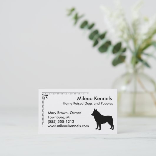 Schipperke Silhouette Visitekaartje (Staand voorkant)