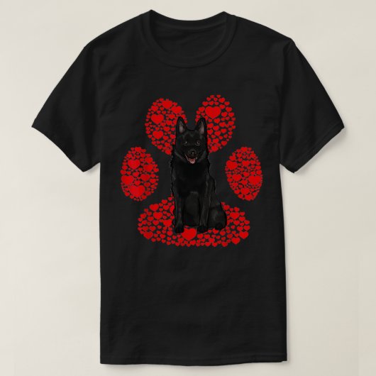 Schipperke Valentijnsdag Dog Love Paw T-shirt (Design voorkant)