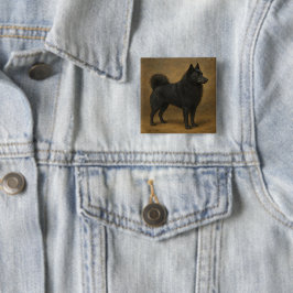 Schipperke Vierkante Button 5,1 Cm