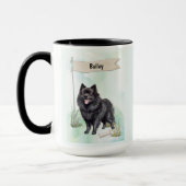 Schipperke Watercolor Personalized Dog Mok (Links)