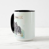 Schipperke Watercolor Personalized Dog Mok (Voorkant links)