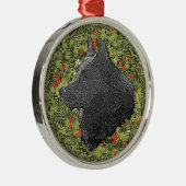 Schipperke Wreath Metalen Ornament (Rechts)