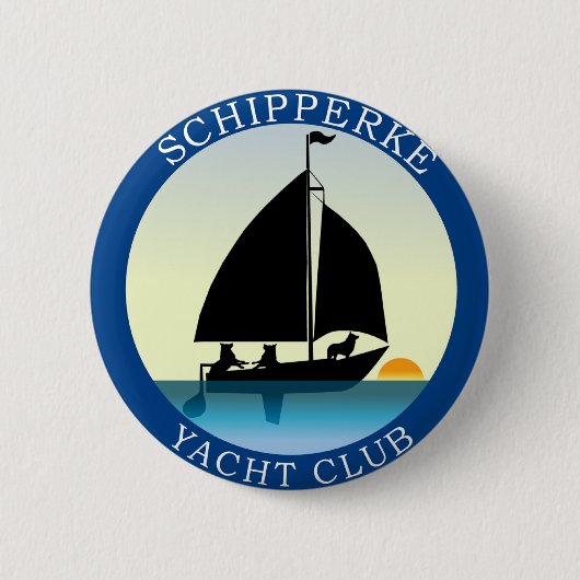 Schipperke Yacht Club Ronde Button 5,7 Cm (Voorkant)