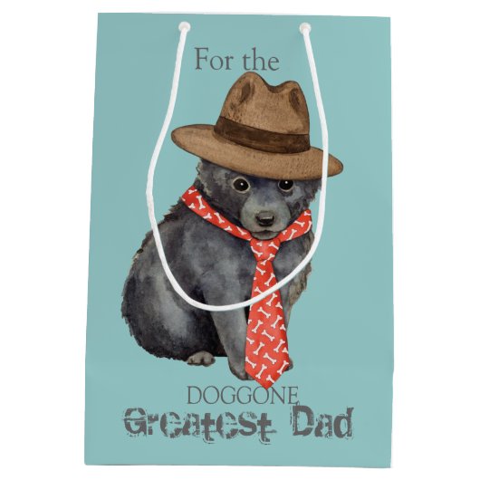 Schippperke Dad Medium Cadeauzakje (Achterkant)