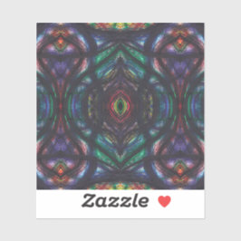 Schism Abstract Dark Rainbow Black Watercolor Art Sticker