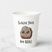 Schist Got Real - Nerdy Rock Pun - Gefeliciteerd/G Papieren Bekers (Achterkant)