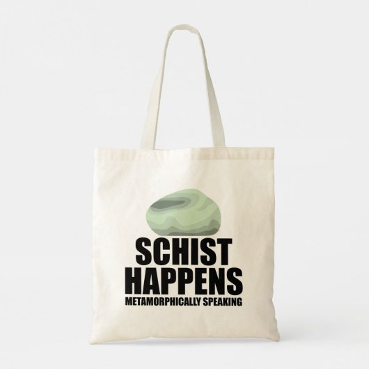 Schist Happens Geoloog Mineraal Geode Rock Collect Tote Bag (Achterkant)