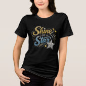 Schitter Als Een Ster Fonkelende Rhinestone Typogr Tri-Blend Shirt (Voorkant)
