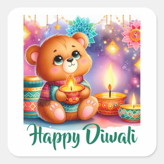 Schitter helder vierkante sticker (Voorkant)