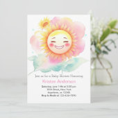 Schitter klein zonneschijnmeisje, baby shower kaart (Staand voorkant)