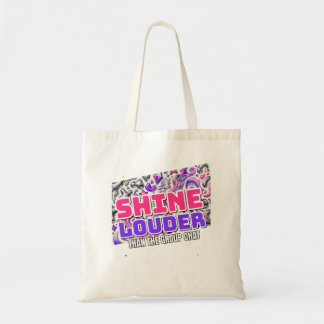 Schitter luider Y2K-collage voor campusdagen Tote Bag