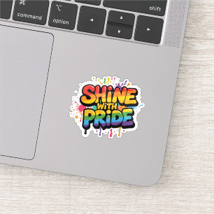 Schitter met trots – Kleurrijke LGBTQ+ Regenboog C Sticker
