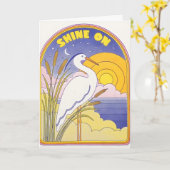 Schitter op Reiger Letterpress Kaart (Gele Bloem)
