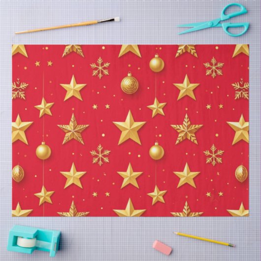 Schitter, Sterren Christmas Tissuepapier (Craft)