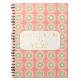 Schitter straal als de zon Positieve Quote Mandala Notitieboek