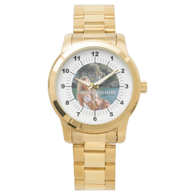SCHITTER! 💛 Vergrote gouden armbandhorloge Horloge (Voorkant)