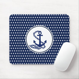Schitterend anker, blauw en witte maritieme stijl muismat