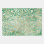 Schitterend antiek design, groen en goud inpakpapier vel (Voorkant 3)