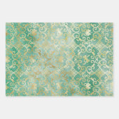 Schitterend antiek design, groen en goud inpakpapier vel (Voorkant)