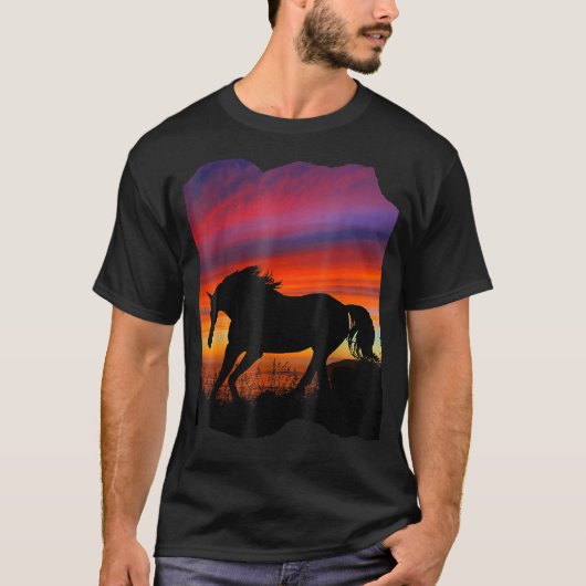 Schitterend Arabisch paardenzonsondergang sinaasap T-shirt (Voorkant)
