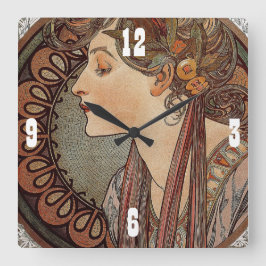 Schitterend, , Art Deco, Wall Clock Vierkante Klok