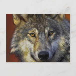 Schitterend artistiek grijs wolf portret briefkaart