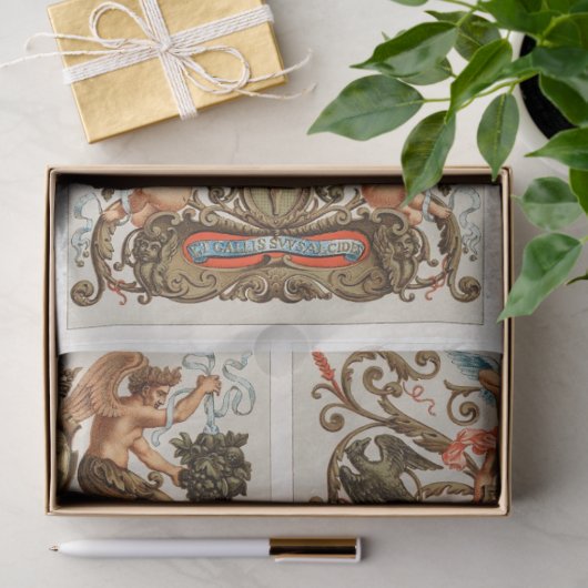 Schitterend barokke rococo-engel-ontkoppelpapier tissuepapier (Geschenk)