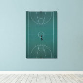 Schitterend Basketball-ontwerp Canvas Afdruk (Insitu (Houten vloer))